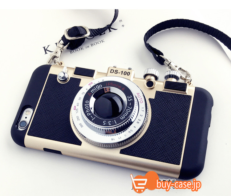 
韓国オリジナル ストラップ付きカメラ型iphone6ケース6s7plusシリコン製