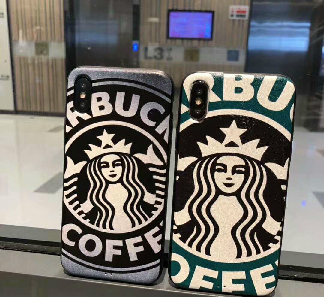 
黒白カップル向けスターバックスSTARBUCKSマット素材男女アイフォンiphone8/7s/7plusケースお揃い
