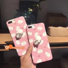 iphone13/7s/7ケース8萌え柔らかいキャラクター8plusかわいい立体兔ウサギ揉む可能少女ピンク桃色アイフォン6plus/6s携帯カバーうさぎiPhone 11 Pro