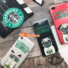 可愛い猫犬ねこstarbucksイヌおもしろiphone13ケース6sスターバックス透明アイフォン8ソフト携帯カバー浮き彫りiPhone8/8Plusクリアいぬ7スマホジャケット6splusパグiPhone 11 Pro