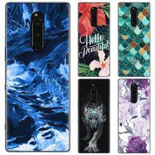 オリジナルXperia1ケース可愛いxperia1保護カバー耐衝撃カラフル絵柄ユニコーンお揃いTPUソフト大理石柄スマホケースxperia1青い嵐ピンクかっこいいXperia 1 SO-03Lエクスペリア ワン魚 鱗パターン模様