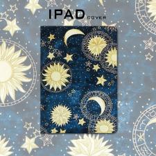 星空綺麗アイパッド2018 ipad9.7インチ宇宙月と星手帳型ケースきれい夢幻pro11タブレット革製カバー10.2高級レザーair10.5ミニ5 iPad第7世代2019スリープモード対応紺色ネイビー三つ折り