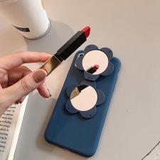 インスタ映え花柄鏡付きアイフォン13 Proケース化粧用iphonexsmaxスマホケース個性的ミラー付き面白い14proソフト携帯カバーiPhone 11 Pro Max女子おしゃれ可愛い単色8/xrレディース赤青ピンク色