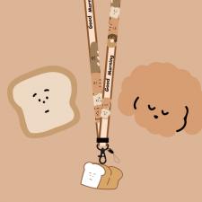 トースト可愛いスマホストラップ携帯通用パン食品デザイン ネックピース ネックストラップ男女カップル スマホストラップ面白いiphone スマホ用ストラップ
