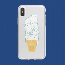 アイフォン13 mini/14ケース透明クリアiPhone 12 Pro Max/XSアイスクリーム シンプル可愛いXS MAXスマホケース猫ねこ柄iphoneXR薄型携帯カバーXネコ個性的