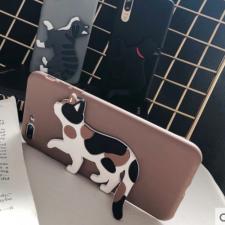 可愛い猫iphone13スタンドケースねこiPhone 14 Pro Max/12 miniスマホケース女子 三毛猫11pro maxアイフォンXS/XRねこのしっぽスタンド機能7plus個性的スタンド ソフトシリコン耐衝撃カバー男子おそろ