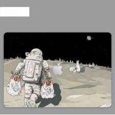 2021新型Macbook Air 13.3宇宙飛行士イラスト専用シェルケース 面白い 月ブラック ユニバース宇宙漫画マックブックエアー マックブックプロmacbook pro12 15 16インチ超薄 軽量ハードケース
