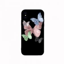 かっこいい黒い蝶イラストiPhone 13/14 ProケースソフトTPU美しい蝶アイフォン13 Pro Max/13 mini携帯カバーちょうちょ イラスト かわいいエレガントiPhone 12 Proケース ブラック色11promax
