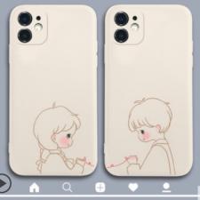 カップル向けアイフォン13 mini/14ケース男性女性お揃いシンプルiphone12/iPhone 13 Pro Maxケース ペア彼氏彼女ラブラブ7/8plus仲良しiPhone 13 Pro/12promaxイラスト清楚系x/xs