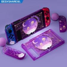 透明パープルswitchケース nsスイッチ ケース紫色コンパクト クリア保護 軽量 薄型カバーTPUソフトシリコンswitch/switch有機ELカバー スイッチケース