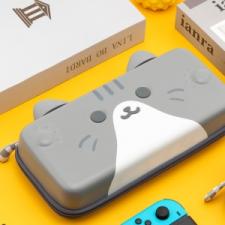 可愛い猫Switchカバー持ち運びケースねこイヌ耐衝撃スイッチ カバーねこ犬 軽量 グレー ピンク イエローいぬニンテンドースイッチ有機elスイッチケース