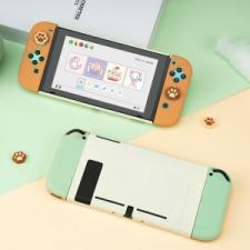 シンプルswitch保護ケース バイカラー有機ELモデル対応ボタンカバー緑色ブラウン色ハードケースjoyconピンク紫色Switch Oledニンテンドースイッチ ケース スタンド機能