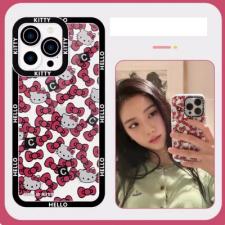 Jisooインスタ愛用ハローキティiPhone 15 Pro/15 Pro Maxケース可愛いクリア ジスBLACKPINKアイフォン15 Plus/14pro/13ケース耐衝撃シリコンiPhone14promax韓国アイドル