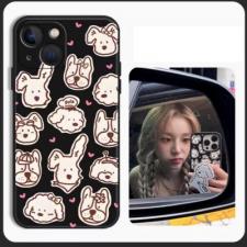 ウギ韓国アイドル愛用iPhone 15/15 Proケース可愛い犬イヌ芸能人アイフォン14/15女性スマホケースおしゃれ花柄アイドルグループI-DLEお花iphone13携帯カバー フラワー