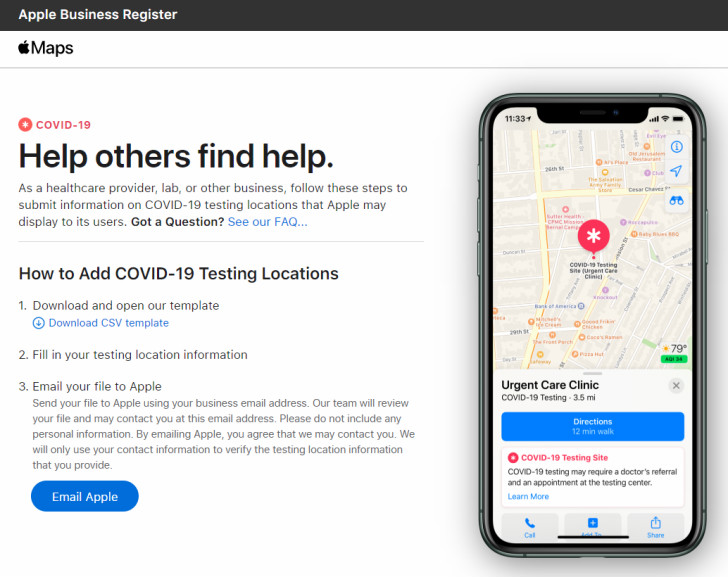 Apple MapsでCOVID-19の検査場所が表示可能！