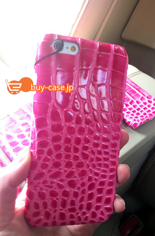 
DNqueenスタイル薔薇色バラ色ピンク鰐ワニ柄iPhone6/6s plusケース7
