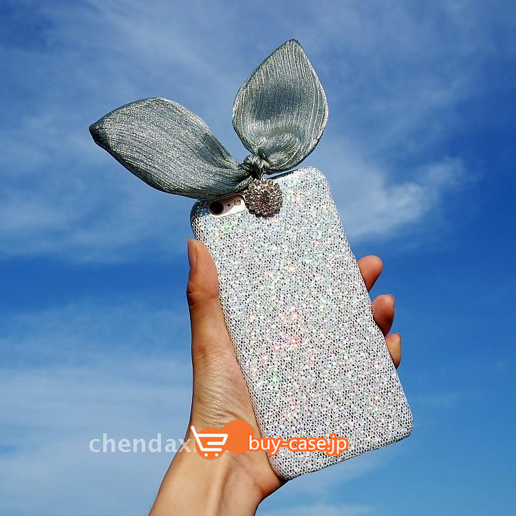 
きらきらダイヤモンド スマホケース 個性的うさぎ耳兔ミミ携帯カバー レース設計綺麗かわいい