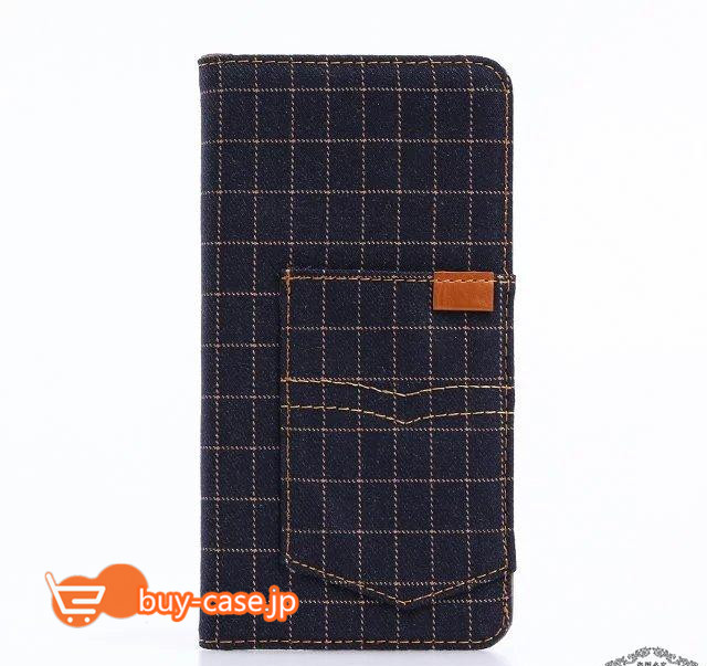 
アイフォン7ケース　カード収納財布iPhone7携帯カバー デニム手帳型
