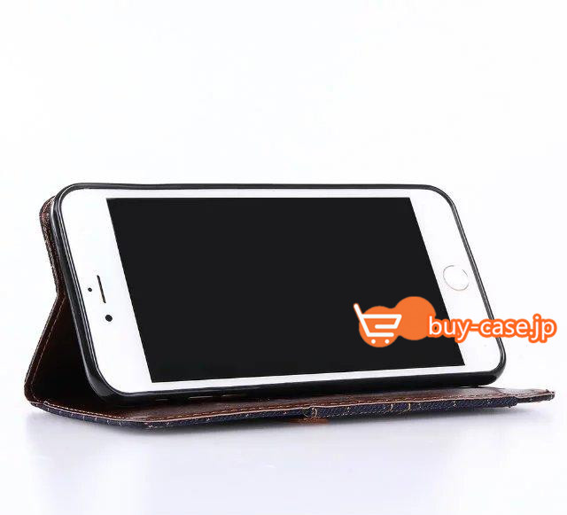 
アイフォン7plusケース　カード収納財布携帯カバー デニム手帳型
