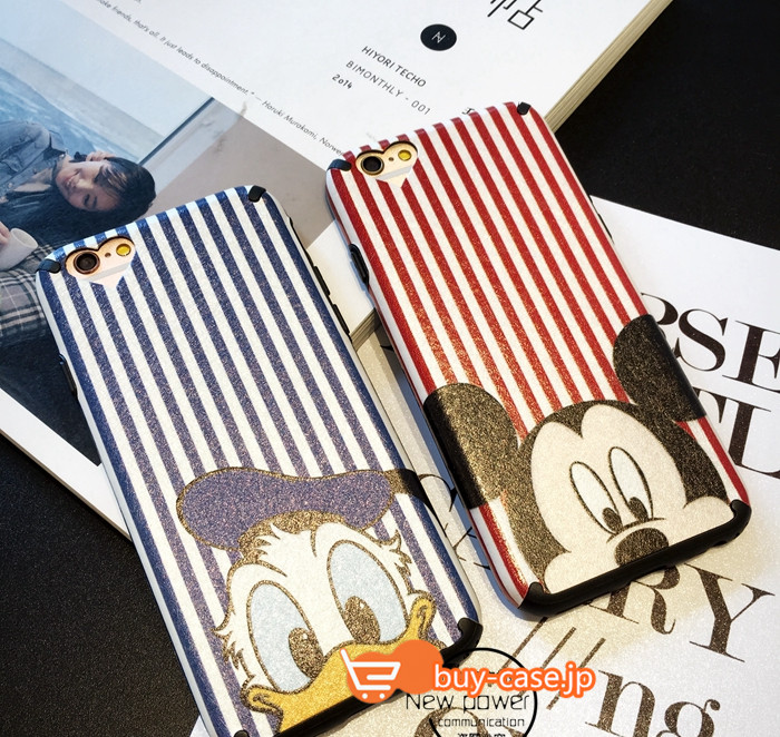 
ミッキーマウス アイフォンiphone6s/7ケース縞しま模様ドナルドダックiPhone6plus保護カバー
