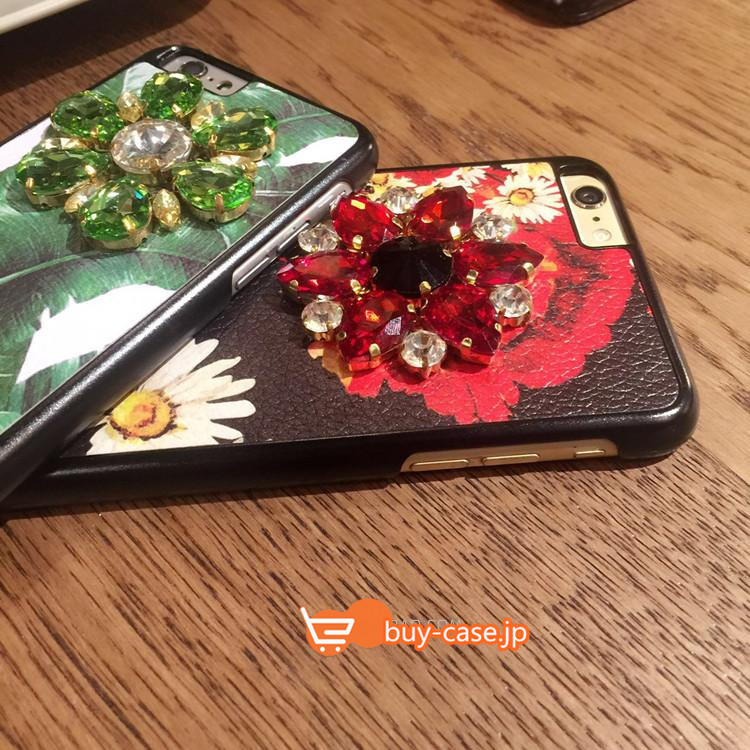 
ドルチェ&ガッバーナ豪華風花柄革貼りダイヤモンド付きキラキラ アイフォン7s/6plus

