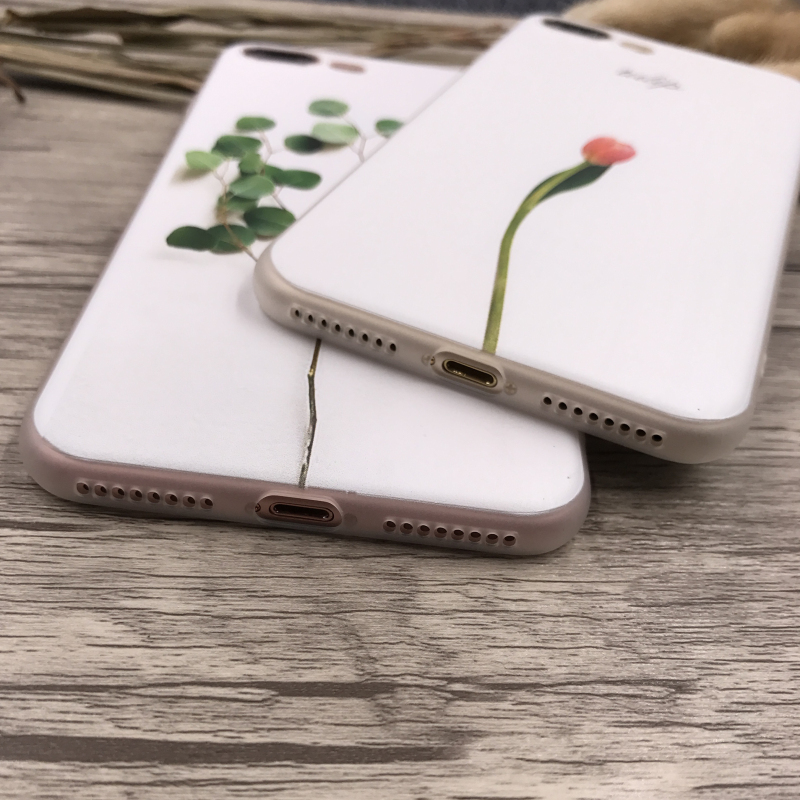 
文学文系清楚系女iPhone8/7s/7ケースシリコン製アイフォン6splus全包み韓国6
