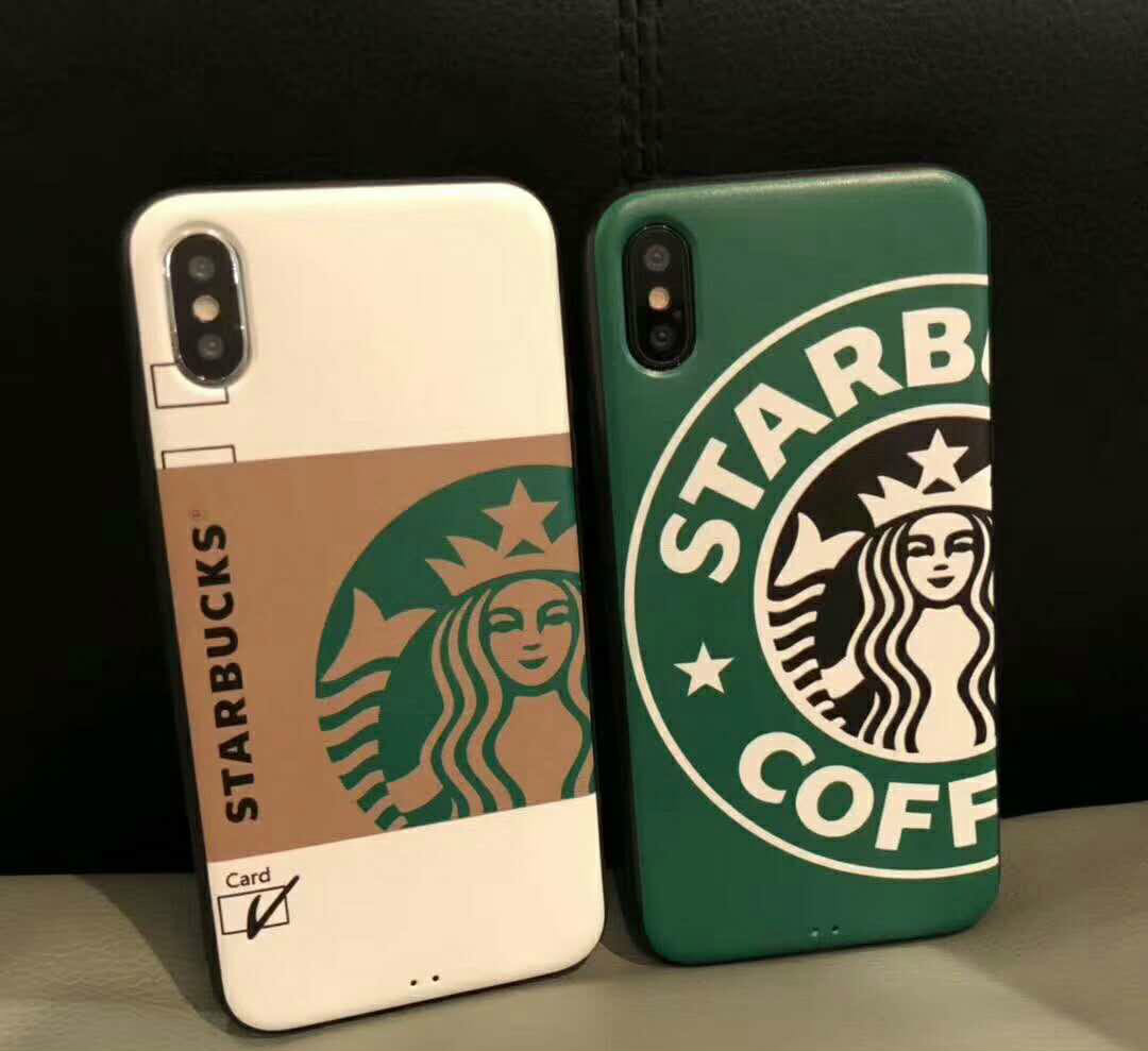 
おしゃれ黒白スターバックスSTARBUCKSマット素材男女アイフォンiphone8/7s/7plusケースお揃い
