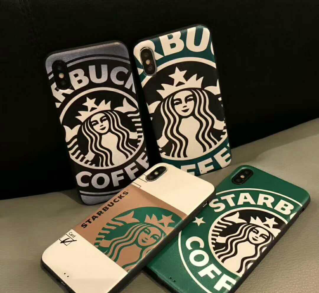 
おしゃれ黒白カップル向けSTARBUCKSマット素材男女アイフォンiphone8/7s/7plusケースお揃い
