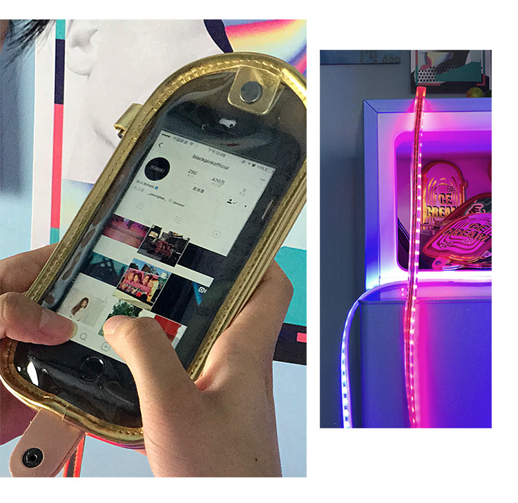 オリジナル携帯スマホジャケット通用スマホ収納バッグ アイスクリーム デザイン旅行インスタ映えPU透明クリア アイフォンGalaxy Note8