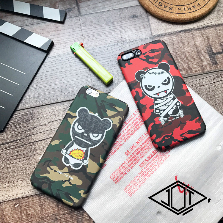 個性的 GDクマ 熊iphone6sケース8キャラクターbigbang迷彩アイフォン7plusクランク ベア携帯ジャケット韓国 YGビッグバン