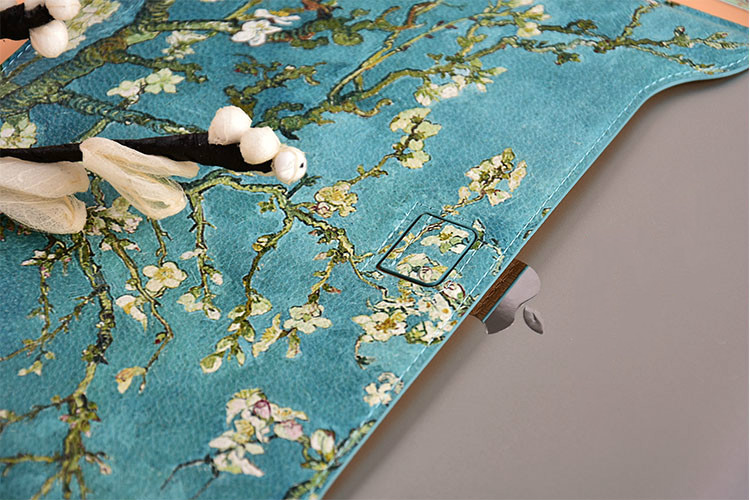 macbook12インチ印象・日の出air pro13イン チクロード・モネの絵画surface pro花咲くアーモンドの木の枝ソフトなクッションの入ったPC用保護ケース