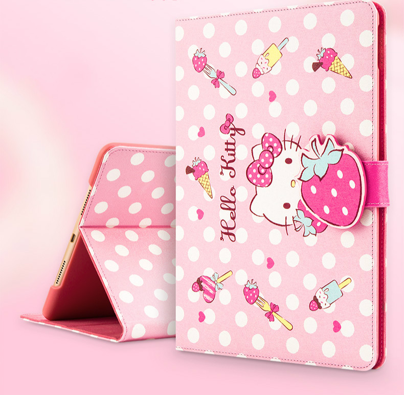 HelloKitty ipad pro10.5インチ手帳型保護カバー収納ケース人気キャラクター可愛いアイパッドおもしろいタブレット耐衝撃ハローキティ