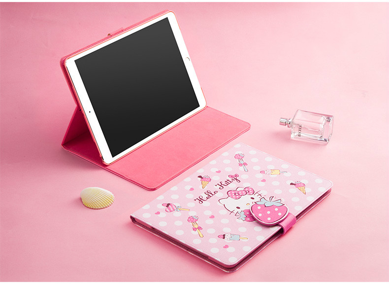 HelloKitty ipad pro10.5インチ手帳型保護カバー収納ケース人気キャラクター可愛いアイパッドタブレット耐衝撃ハローキティ