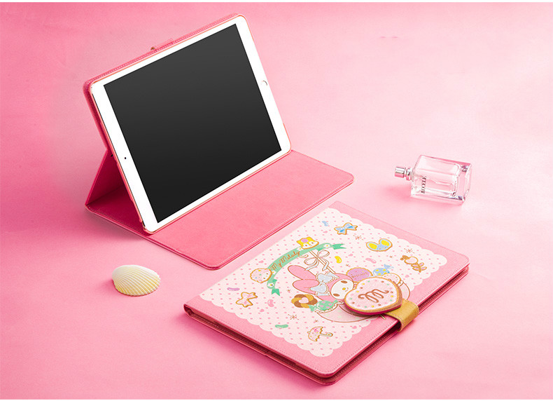 タブレット耐衝撃ハローキティおしゃれ軽量スリム革製レザー卓上スタンド機能