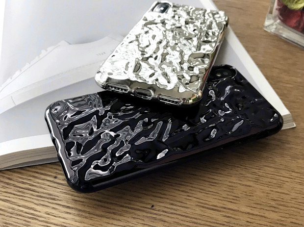 インスタ映え人気iphone6s/Xケース個性的アイフォン7/8plus携帯カバー立体メッキ加工有名人iPhoneX/8Plus金属箔