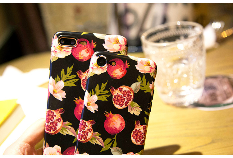 ザクロの花iphone8綺麗iPhone XSアイフォン7plus花ザクロXS Max柘榴艶消し素材ソフトXS Plus/XC