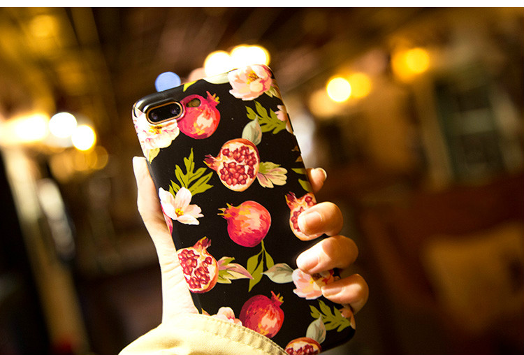 ザクロの花iphone8/7/6sケース7plus花ザクロXS Max柘榴艶消し素材ソフトXS Plus/XC