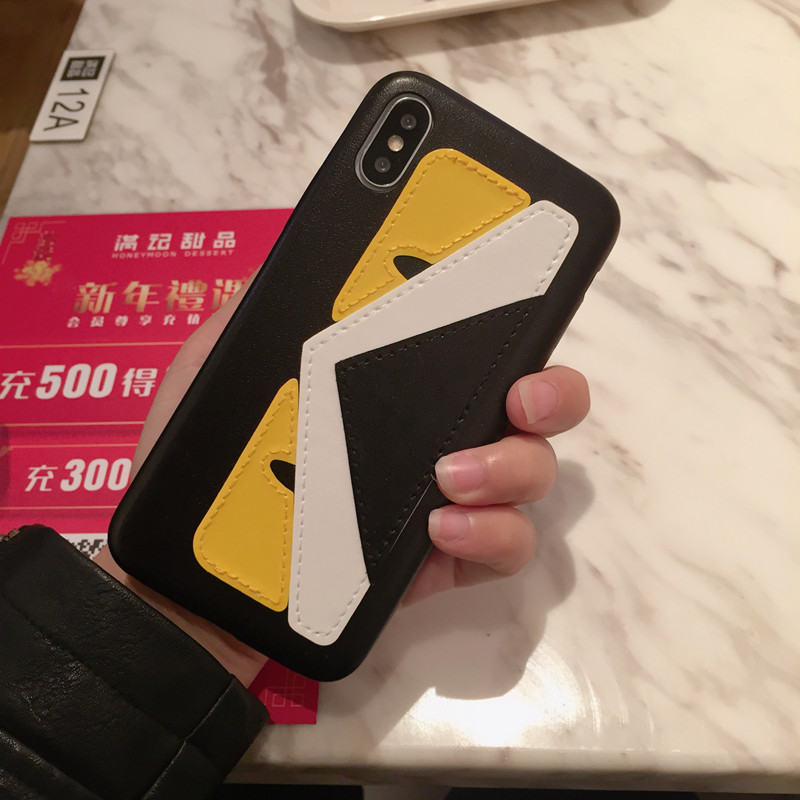 iPhoneXスマホケースフェンディ小怪獣モンスター携帯カバーアイフォン8plus高級レザー