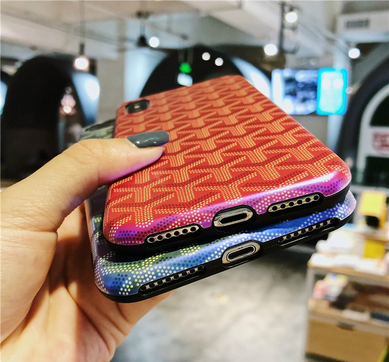 Goyardゴヤール メンズおしゃれブランドiPhone XSメッキ加工GOYARDアイフォンxケース携帯カバー ヘリンボーン柄