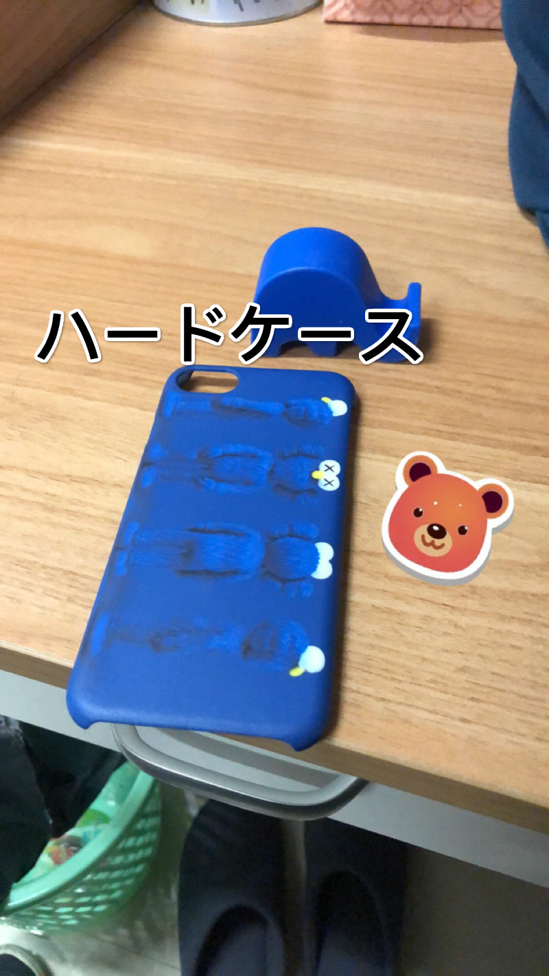おしゃれストリート系ソフトカバーiPhone XS個性的カウズ フィギュア青色ブルーかっこいいメンズ