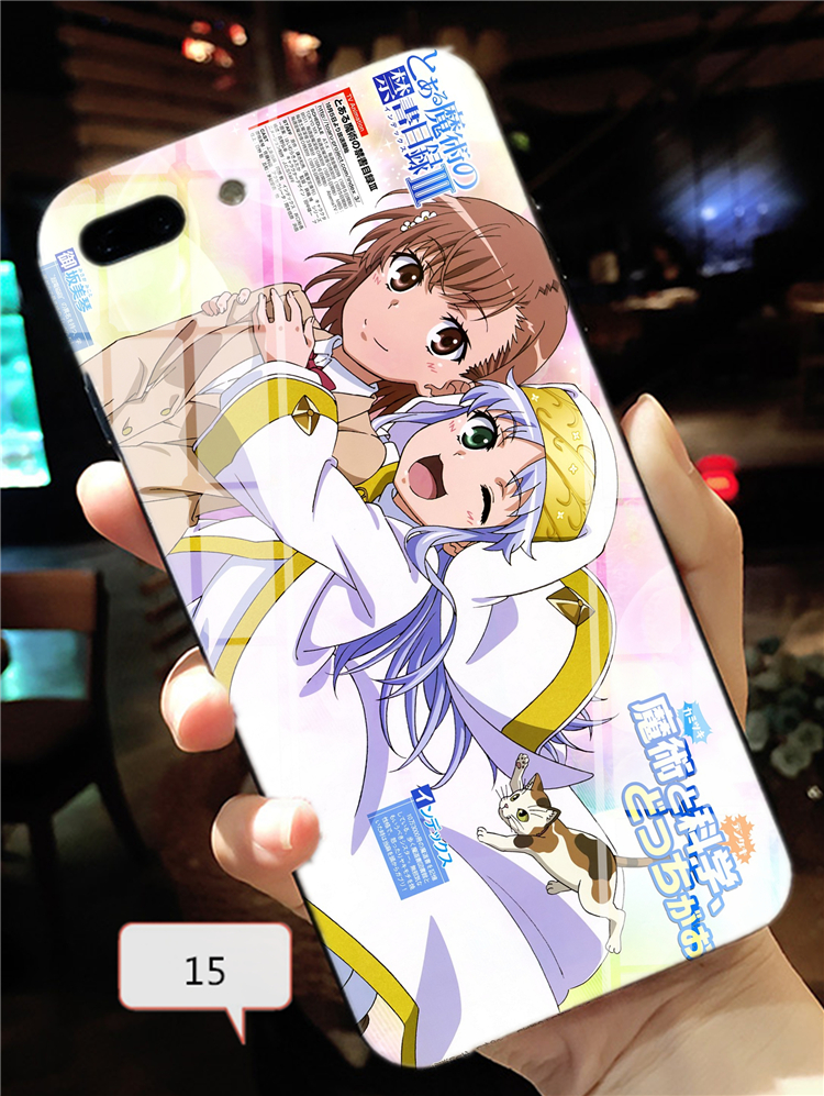 背面ガラスiPhone XS Max/XR一方通行アクセラレータ耐衝撃御坂美琴インデックス上条当麻Galaxy S9+/S8