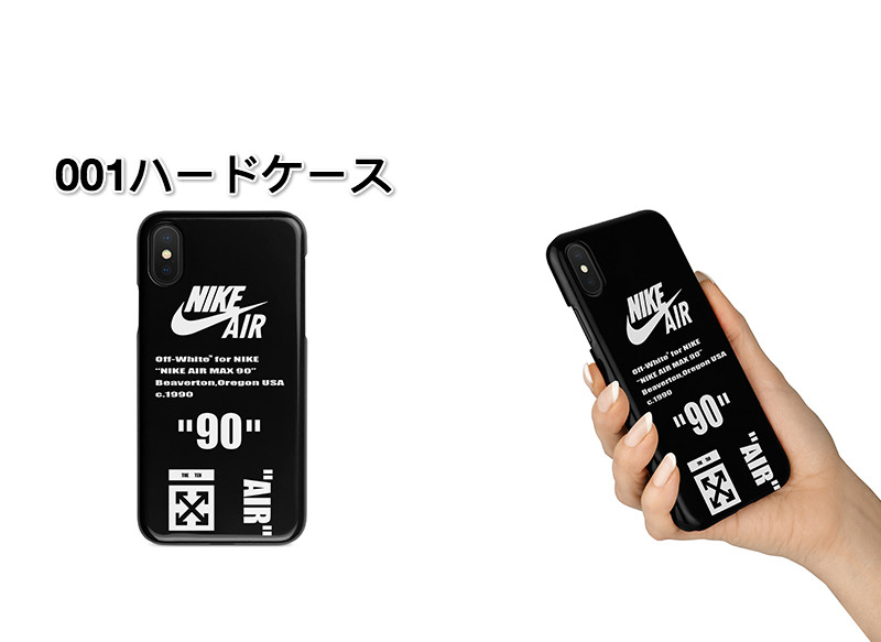 ストリート系90 'Off White'コラボ アイフォンXスマホケース オフホワイト×ナイキ エアマックス90 ブラックiPhone7
