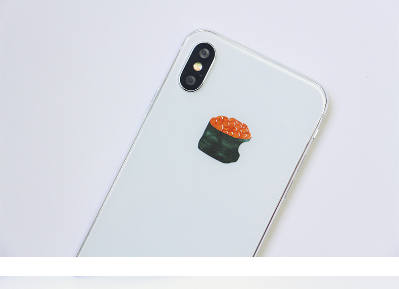 iPhone全機種対応logoシールおしゃれカスタム和食おにぎり握り飯ステッカー デコ寿司萌えロゴ