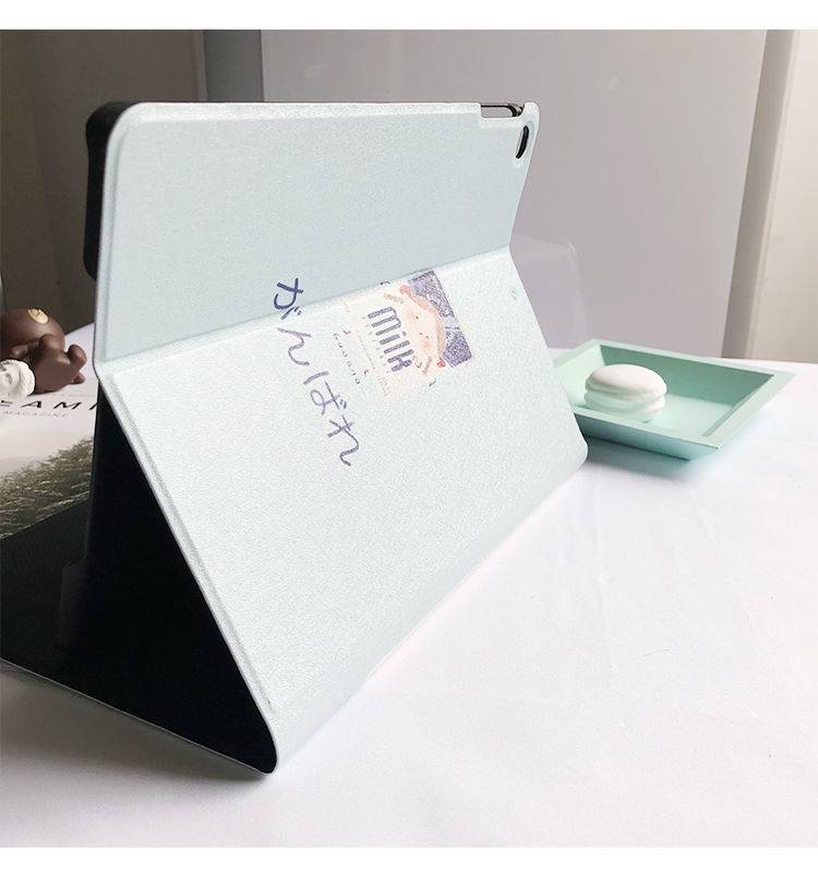 スタンド機能2018ミルク牛乳iPad Pro用ミニ4手帳型ケース薄いタブレットケース ホワイト9.7インチ
