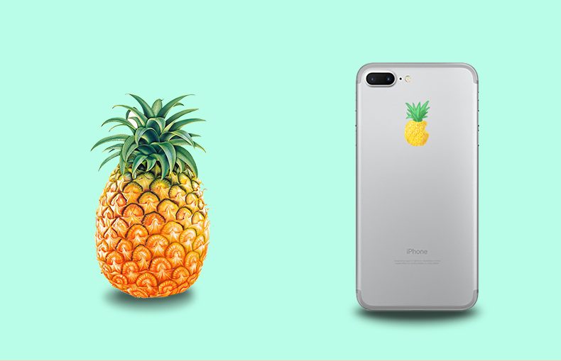 オリジナルiPhoneスマホパイナップル個性的着飾るデザインステッカー 絵果物フルーツ スキンシール