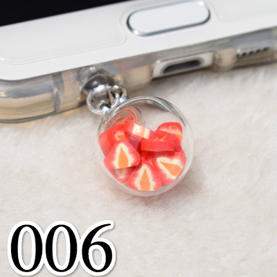 果物可愛いフルーツ通用iPhoneデコ防塵プラグ西瓜ピアス型充電器防塵プラグ