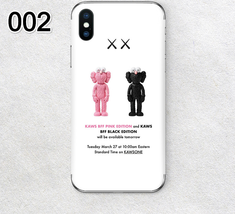 シールiPhone XSホワイトKAWSオシャレ スキンシール カウズiPhone XS Maxスッテカーかっこいいキレイに貼れるピンク色kaws