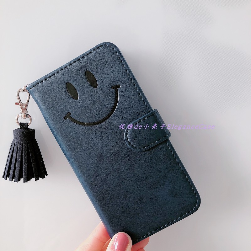 携帯カバー高級微笑みiPhone XR/XS/8/7plus/6s女性シンプル手帳型革製清楚系カバーカード収納ICカード入れ