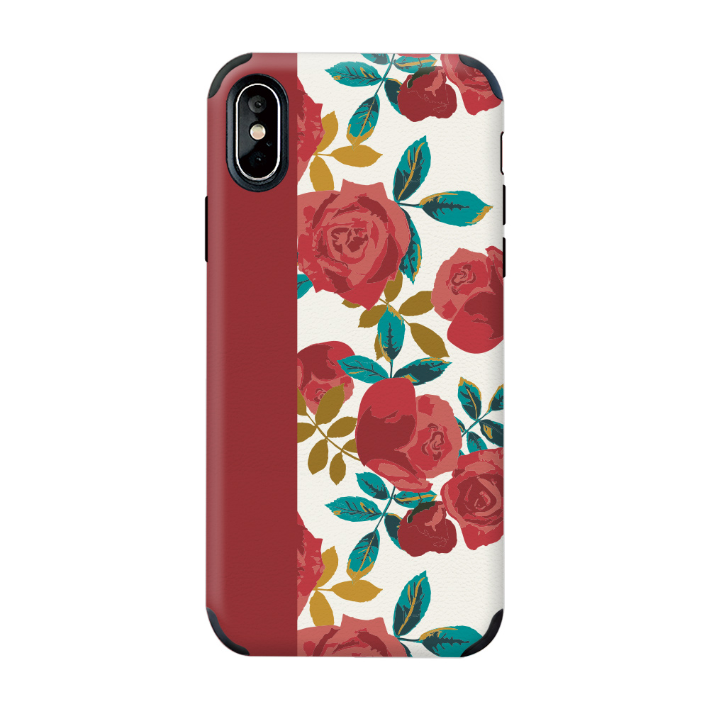 清楚系花柄バイカラーケースiphone7plus女性かわいい6s耐衝撃携帯カバーxrおしゃれフラワー