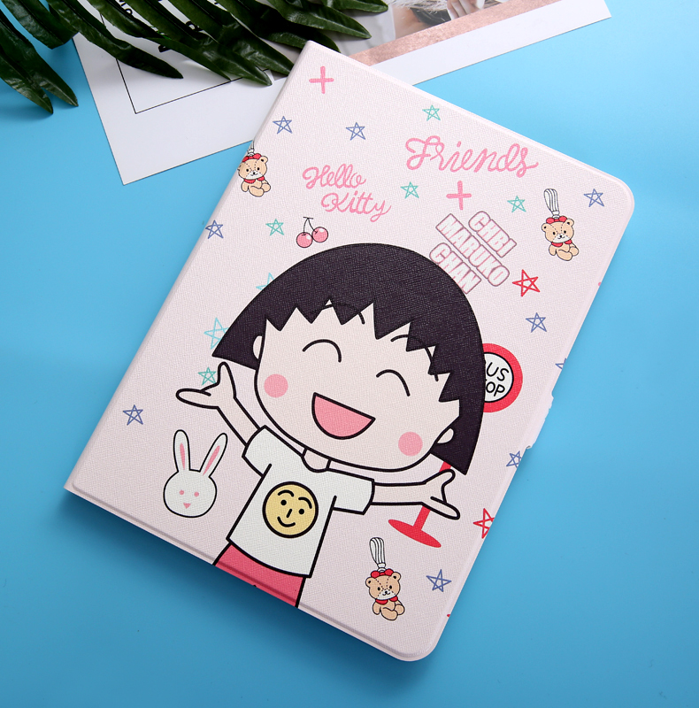 少女ipad pro 11インチちびまる子ちゃん水彩タブレット保護カバー シンプル耐衝撃2018